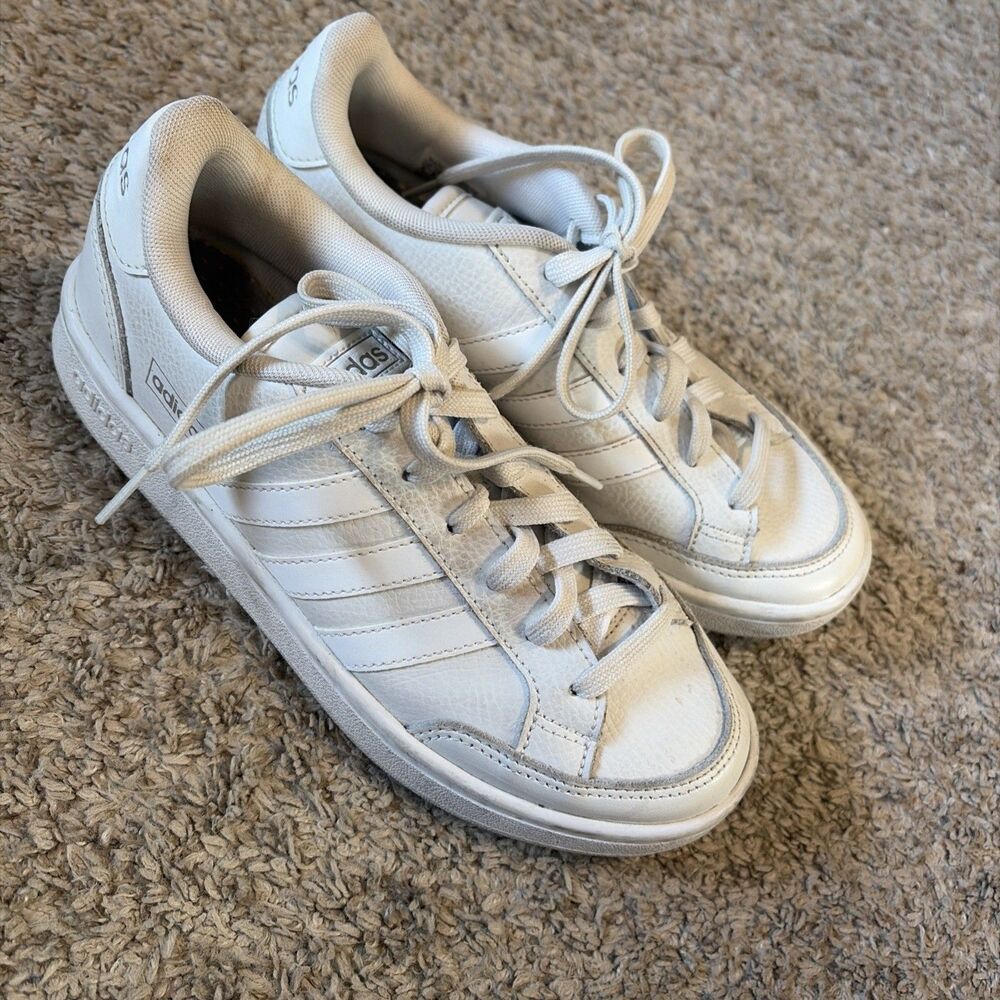 Adidas Grand Court Cloudfoam White Sneakers Women’s 6 Lace Up Casual Athletic